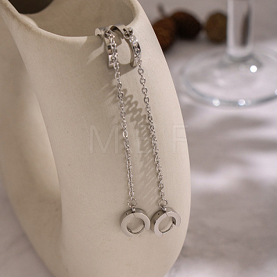 304 Stainless Steel Double Hoop Earrings LS-MR5032-1