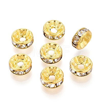 Brass Grade A Crystal Rhinestone Beads RB-A003-8MM-G-1