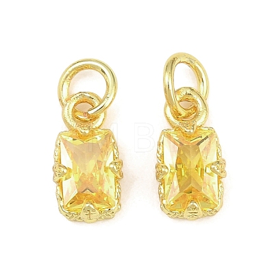 Brass Pave Cubic Zirconia Charms KK-K340-50G-09-1