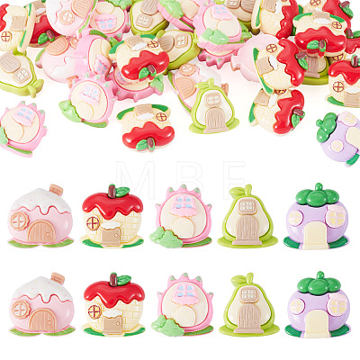 30Pcs Fruit Opaque Resin Decoden Cabochons RESI-TADJ0001-21-1