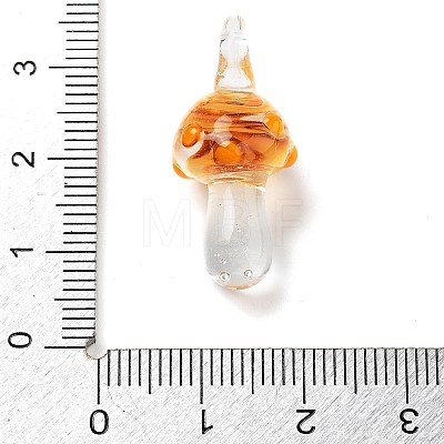 Transparent Handmade Lampwork Pendants LAMP-T021-14G-1