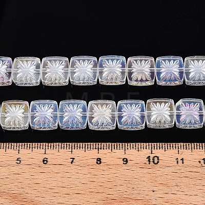 Electroplate Transparent Glass Beads Strands X-EGLA-N017-03A-1