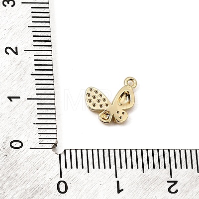 Brass Micro Pave Clear Cubic Zirconia Charms CU-CBA3D76-03G-04-1