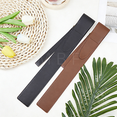 2Pcs 2 Colors Leather Drumstick Storage Case AJEW-CL0005-92-1