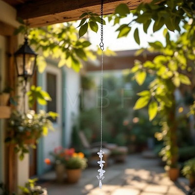 3Pcs Leaf Glass Hanging Suncatchers HJEW-TADJ0014-1