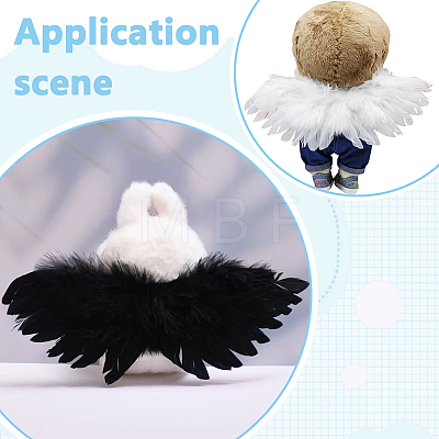 4Pcs 2 Colors Feather Wings Costume for Dolls Miniature Accessories DIY-ME0003-63-1