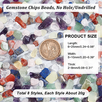  185Pcs 8 Styles Natural Mixed Gemstone Beads G-NB0004-06-1