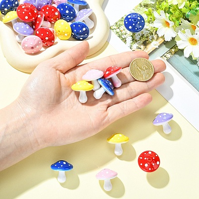 20Pcs 5 Colors Opaque Acrylic Beads MACR-YW0004-76-1
