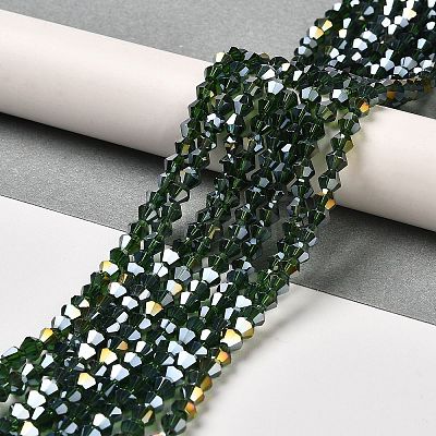 Transparent Electroplate Glass Beads Strands EGLA-A039-T6mm-B25-1