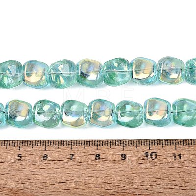 Electroplate Transparent Glass Beads Strands EGLA-N057-02A-02-1