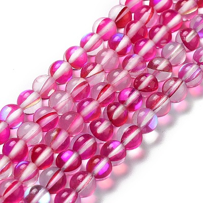 Synthetic Moonstone Beads Strands G-P528-J01-03-1