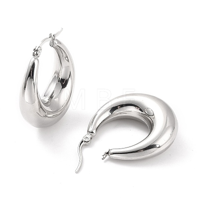 304 Stainless Steel Chunky Hoop Earrings for Women X-EJEW-F280-06E-P-1