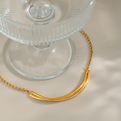 304 Stainless Steel Curved Bar Link Bracelets JU2889-2-1