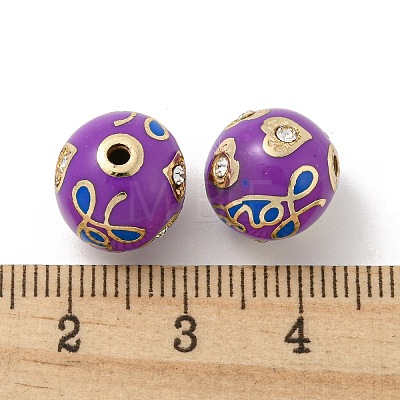 Golden Alloy Enamel Beads FIND-E044-25G-1