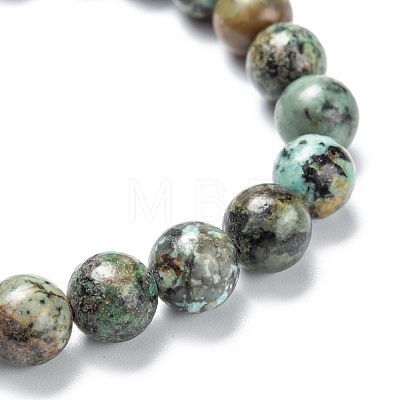 Natural African Turquoise(Jasper) Stretch Beaded Bracelets G-A185-01M-1