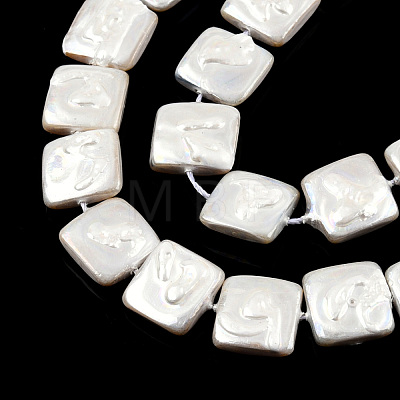 Plating Natural Freshwater Shell Beads Strands SHEL-N026-230A-1