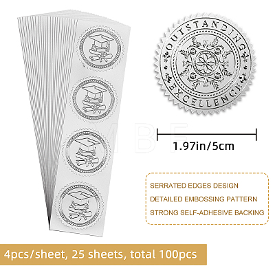 Custom Silver Foil Embossed Picture Sticker DIY-WH0336-007-1