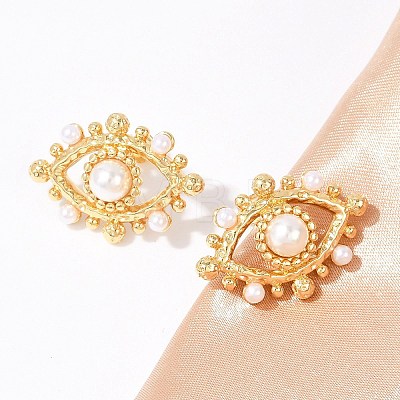 Brass Stud Earrings KK-U058-63A-G-1