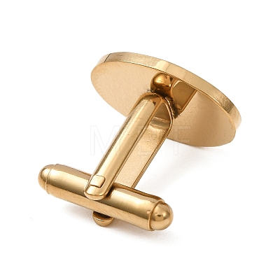 Oval 201 Stainless Steel Swank Cuff Links SA-CBAE2BD-01G-C-1