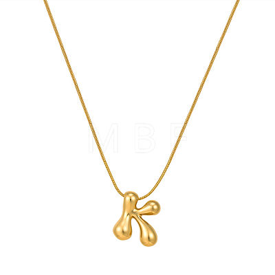 304 Stainless Steel Alphabet Pendant Necklaces for Men and Women GP1122-11-1
