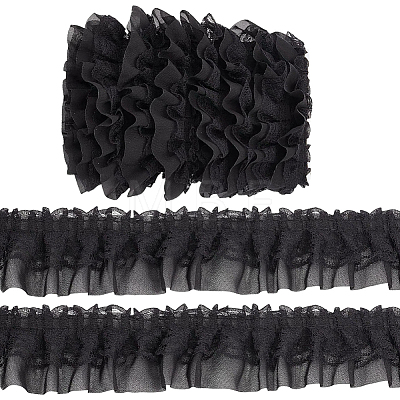5M Double-Layer Pleated Polyester Chiffon Lace Trim OCOR-GF0006-69A-1