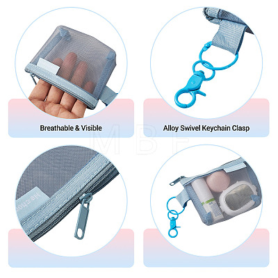 Nylon Mesh Zipper Wallets HJEW-TAC0186-1