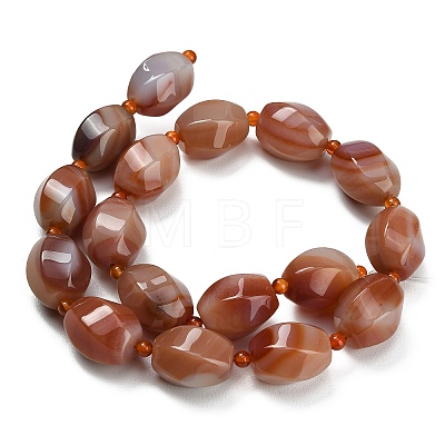 Natural Red Banded Agate Beads Strands G-B178-K01-01-1