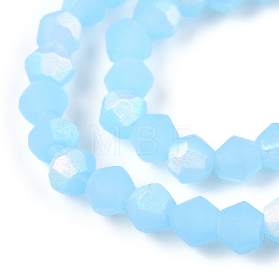 Imitation Jade Bicone Frosted Glass Bead Strands EGLA-A039-J2mm-MB03-1