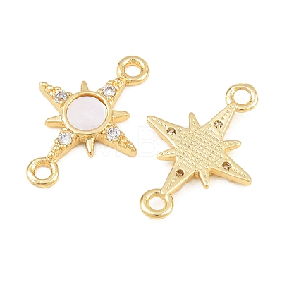 Brass Micro Pave Clear Cubic Connector Charms CU-CBA9482-03G-1