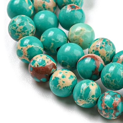 Synthetic Imperial Jasper Dyed Beads Strands G-D077-A01-02O-1