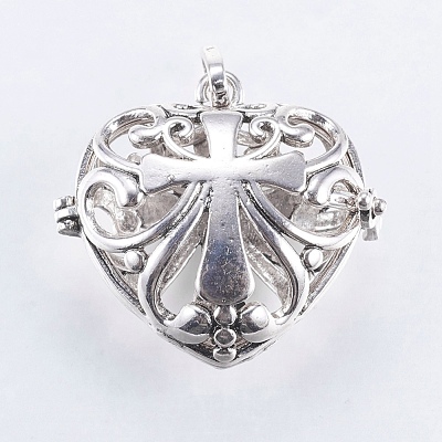 Hollow Alloy Cage Pendants TIBEP-L003-18AS-1