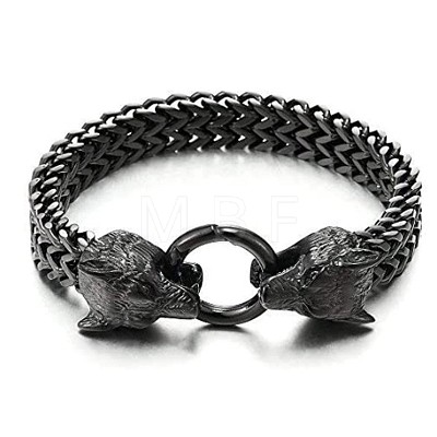 Wolf Viking 304 Stainless Steel Wheat Chain Bracelets for Men FS-WGC8E20-02-1
