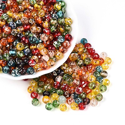 Picasso Baking Paint Glass Seed Beads SEED-N007-38A-02-1