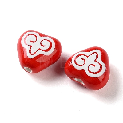 Printed Handmade Porcelain Beads FIND-H023-02I-1