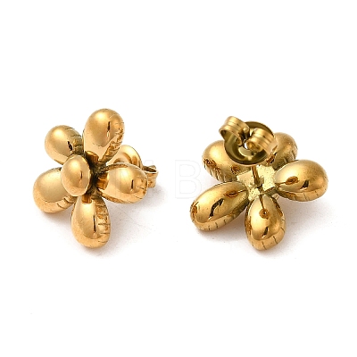 304 Stainless Steel Flower Stud Earrings for Women EJEW-Q781-11G-1