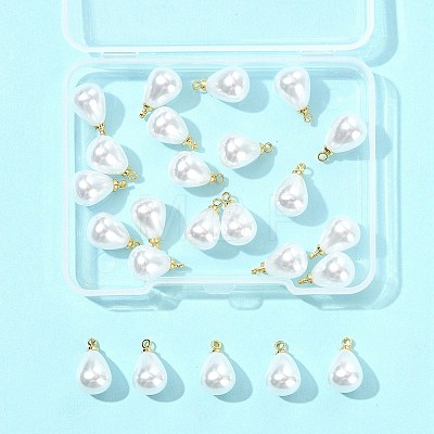 24Pcs ABS Plastic Imitation Pearl Pendants KK-FS0001-77-1