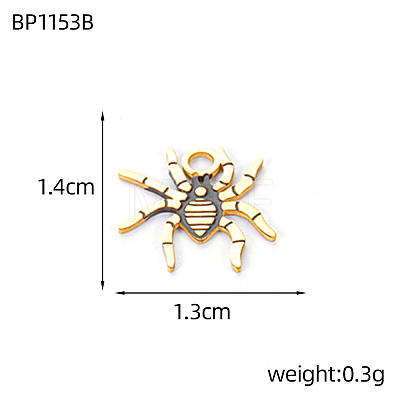 304 Stainless Steel Enamel Pendants STAS-OY016-41G-1