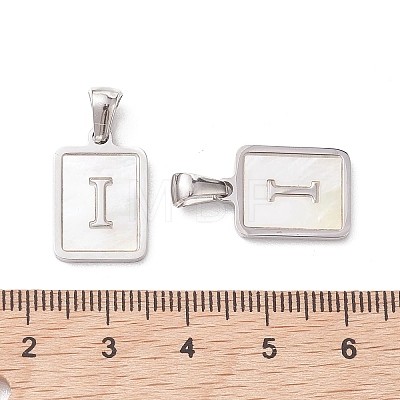 304 Stainless Steel Pave Shell Pendants STAS-G327-01P-I-1