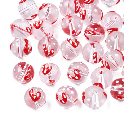 Transparent Glass Enamel Beads GLAA-N049-026-1