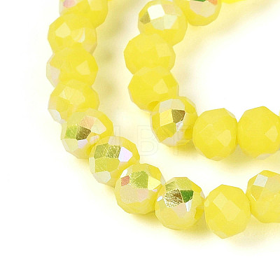 AB Color Plated Opaque Glass Rondelle Beads Strands EGLA-T029-4mm-09D-1