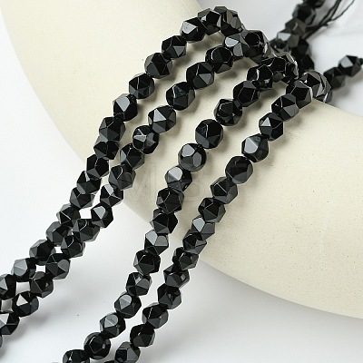 Natural Black Onyx Beads Strands G-K066-13-6mm-1