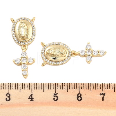 Brass Pave Cubic Zirconia Pendants KK-U009-09B-G-1