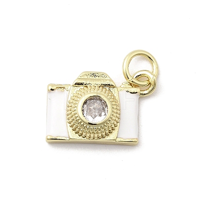Brass Micro Pave Cubic Zirconia Pendants KK-Q098-36G-B01-1