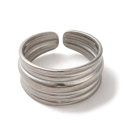 304 Stainless Steel Open Cuff Ring RJEW-C068-03B-P-1