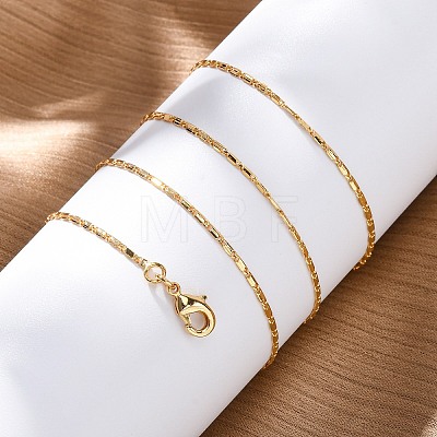 Long-Lasting Plated Brass Link Chain Necklaces NJEW-K112-14G-NF-1