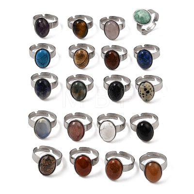 Adjustable 304 Stainless Steel Finger Rings for Women GG-CBA7994-04P-1