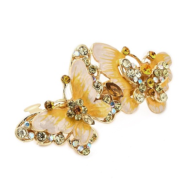 Alloy Rhinestone Enamel Hair Barrettes OHAR-B006-01G-03-1