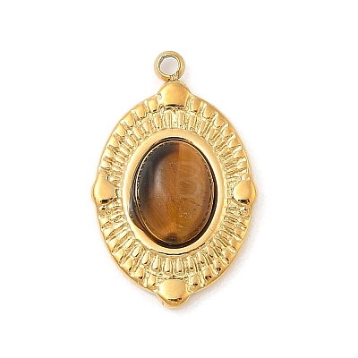 Natural Tiger Eye Pendants STAS-F312-02G-03-1