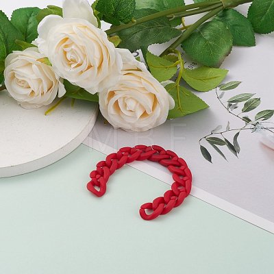 Handmade Rubberized Style Acrylic Curb Chains AJEW-JB00855-03-1
