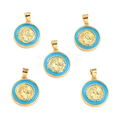 Brass Enamel Pendants KK-P209-03G-06-RS-1